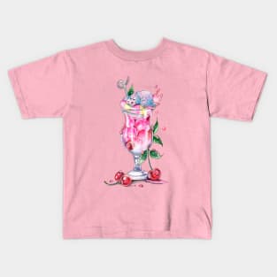 Cute Hippo and Fruit Cocktail Kids T-Shirt